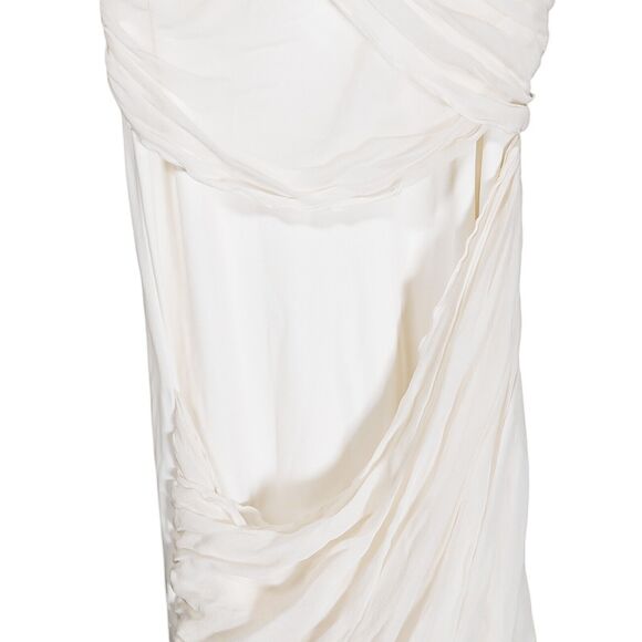 Alice + Olivia Womens Dress Ivory Silk Stretch Lined Mini Layered Sheath Party S - Picture 5 of 10